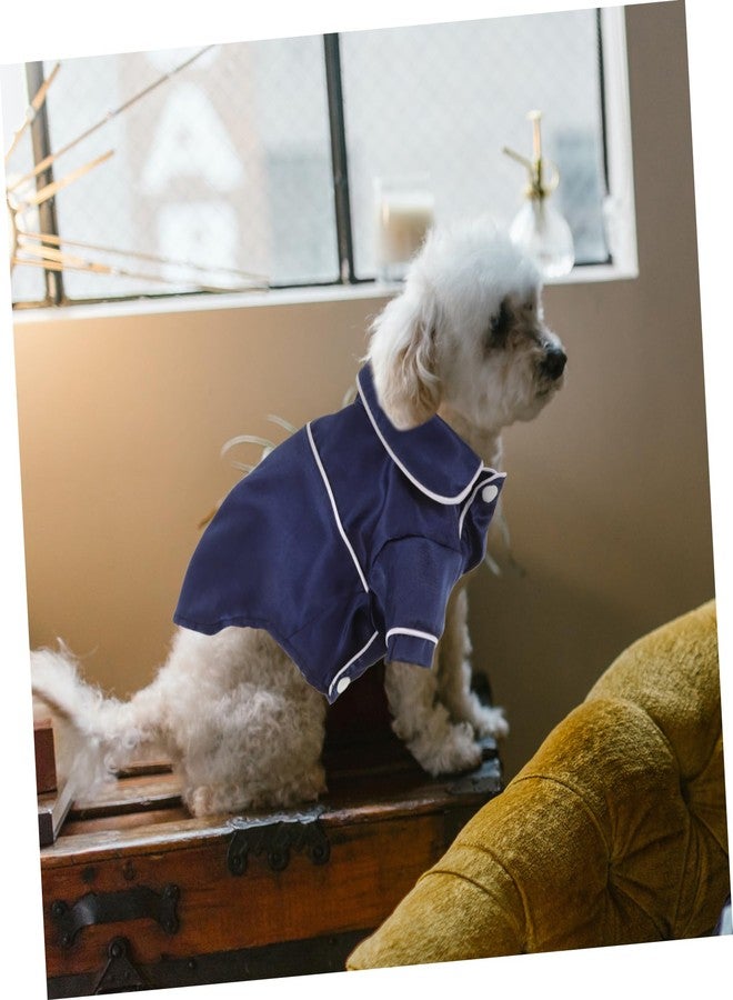 Balacoo Dog Pajamas Bathrobe - Small Dogs Cats Pajamas, Soft Silk Lapel Sleepwear Clothes for Pet, Dog Shirt for All Season(S, Blue) - Image 5