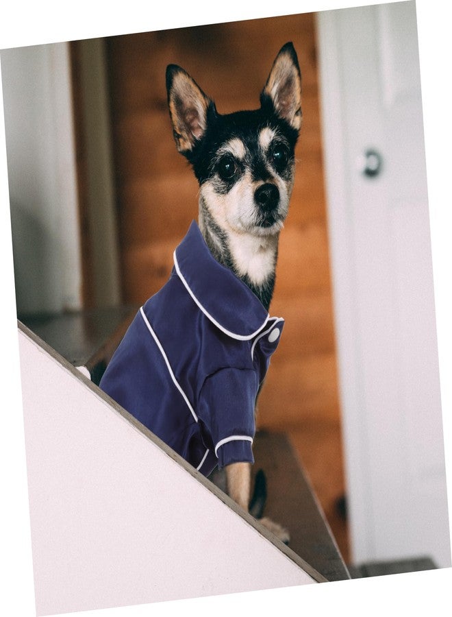 Balacoo Dog Pajamas Bathrobe - Small Dogs Cats Pajamas, Soft Silk Lapel Sleepwear Clothes for Pet, Dog Shirt for All Season(S, Blue) - Image 4