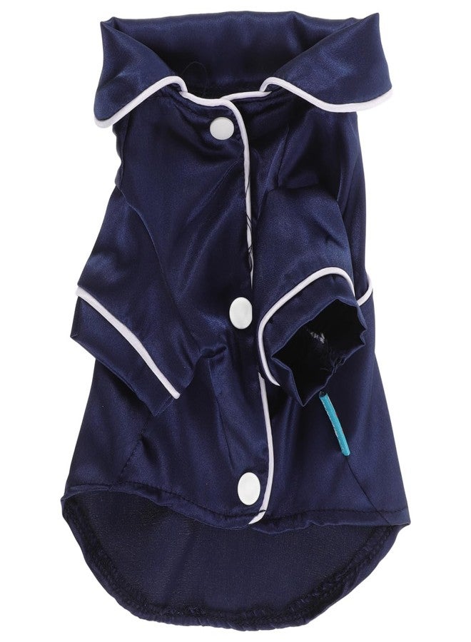 Balacoo Dog Pajamas Bathrobe - Small Dogs Cats Pajamas, Soft Silk Lapel Sleepwear Clothes for Pet, Dog Shirt for All Season(S, Blue) - Image 1