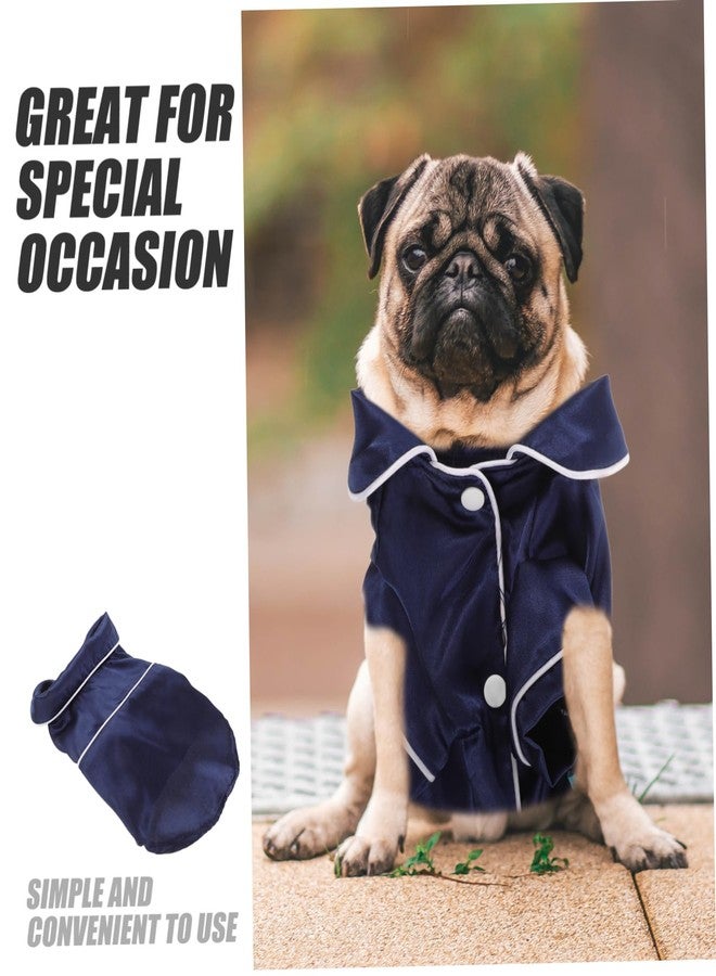 Balacoo Dog Pajamas Bathrobe - Small Dogs Cats Pajamas, Soft Silk Lapel Sleepwear Clothes for Pet, Dog Shirt for All Season(S, Blue) - Image 2
