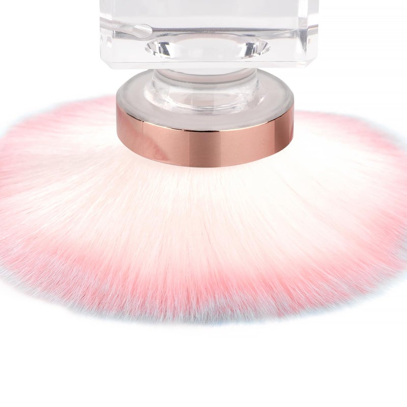 KADS Nail Dust Brush Makeup Brush Flower Shape Crystal Base Nail Cleaning Brush Manicure Pedciure Brush Tool (Pink Flower Shape) - Image 3