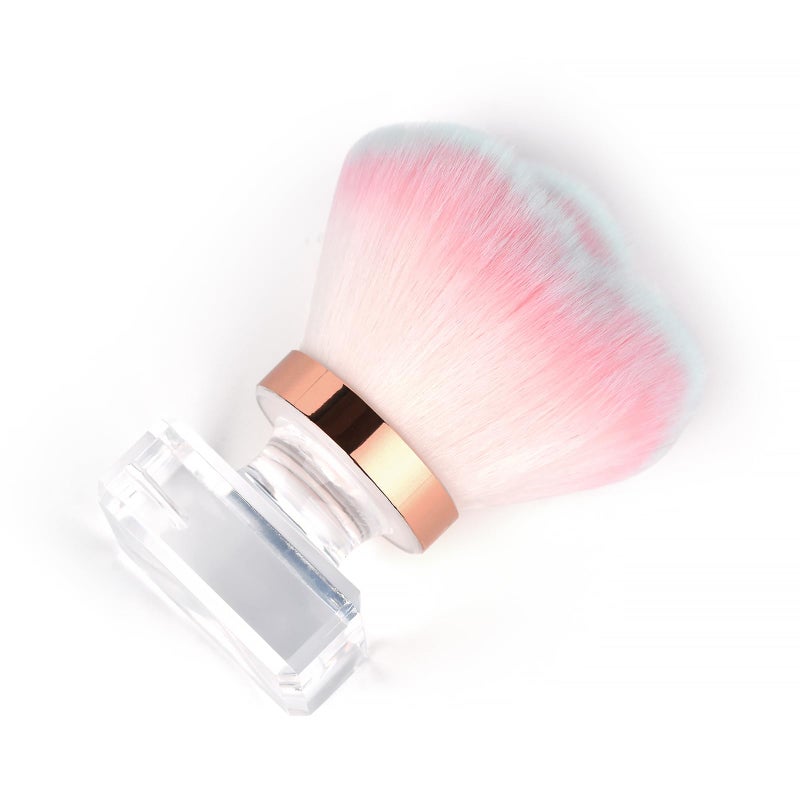KADS Nail Dust Brush Makeup Brush Flower Shape Crystal Base Nail Cleaning Brush Manicure Pedciure Brush Tool (Pink Flower Shape) - Image 2