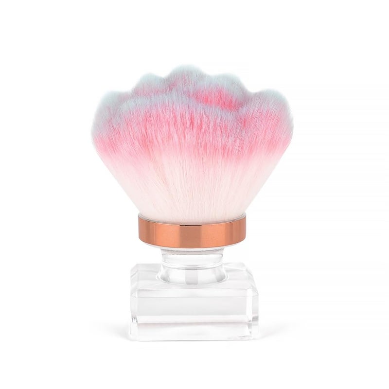 KADS Nail Dust Brush Makeup Brush Flower Shape Crystal Base Nail Cleaning Brush Manicure Pedciure Brush Tool (Pink Flower Shape) - Image 1