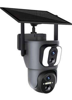 STAR LINE Dual Lens 6MP Outdoor PT Camera 2K Dual Screen Solar  Sim 4G Dual PIR Humam Detection Car Tracking Smart Linkage Security Cameras Security Surveillance, HD Resolution (3MP fixed lens and 3MP PT lens), Color Night Vision(WiFi Version No Card)  - Image 4