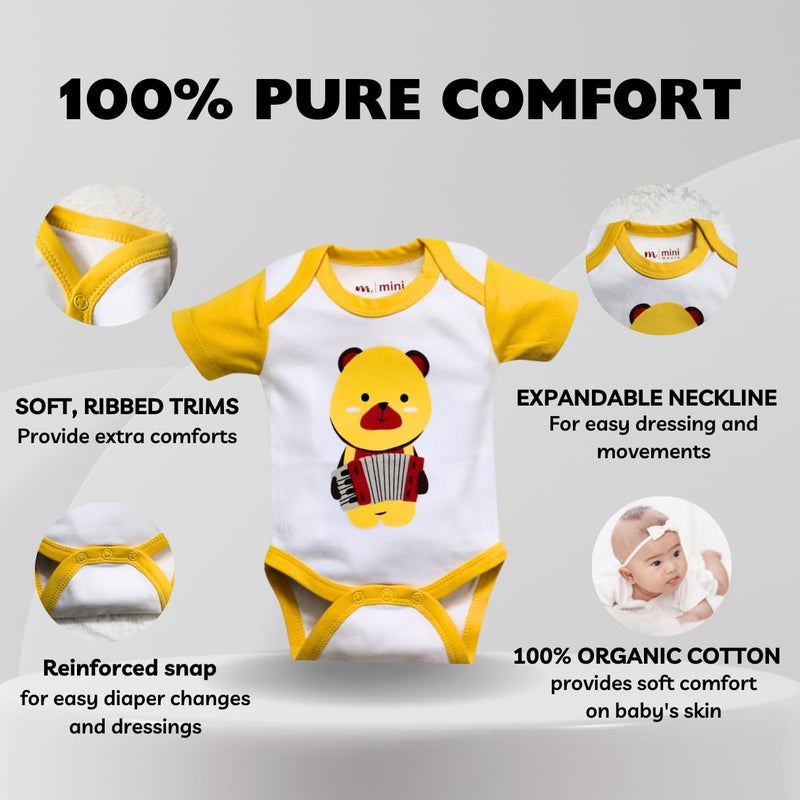 MINI MAVIN Minimavin 100% Organic Newborn Baby Essentials Gift Set | Safe Newborn Baby Gifts | Ideal for Baby Shower Gifts, Birthdays, Romper, Onesie, Cap, Mitten, Booties, burp cloth, wash cloth, neemwood teether, Milestone cards, Surprise gift (Clothing_Gift_Set_SET_OF_24) - Image 5