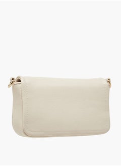 MISSY Women Logo Embossed Crossbody Bag with Detachable Strap and Flap Closure  - Image 3