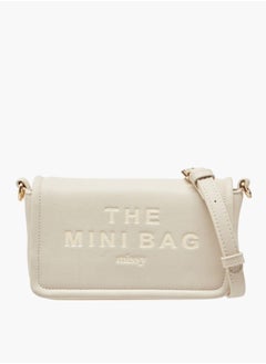 MISSY Women Logo Embossed Crossbody Bag with Detachable Strap and Flap Closure  - Image 1