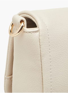 MISSY Women Logo Embossed Crossbody Bag with Detachable Strap and Flap Closure  - Image 5