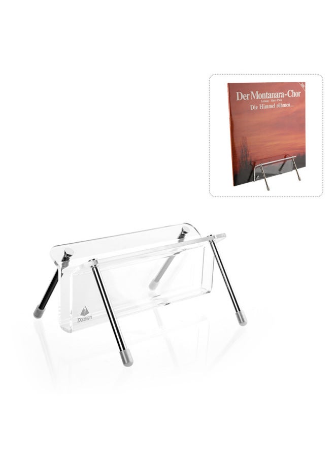 قاعدة تخزين سطح المكتب الإبداعية من الأكريليك لتسجيلات الفينيل والأقراص المدمجة - حامل زخرفي للكتب والملفات والمجلات والبطاقات - Image 1