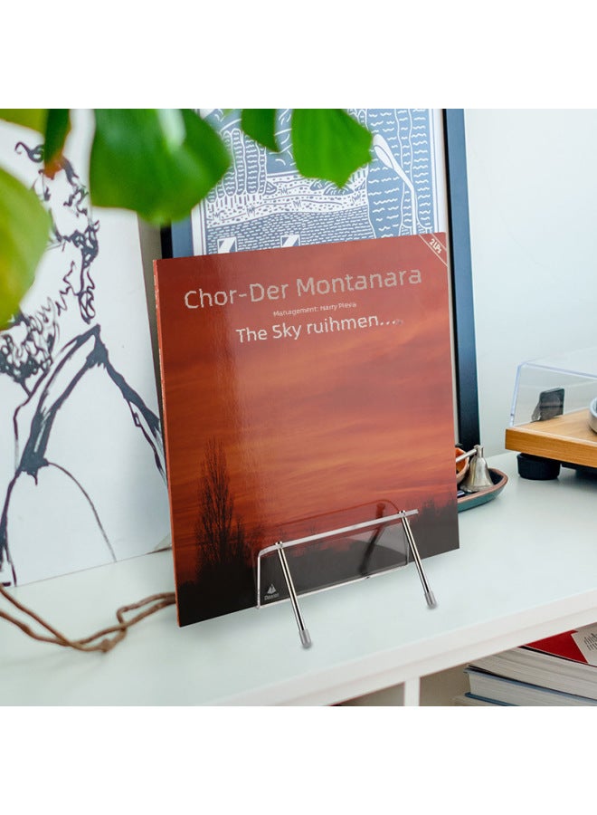 قاعدة تخزين سطح المكتب الإبداعية من الأكريليك لتسجيلات الفينيل والأقراص المدمجة - حامل زخرفي للكتب والملفات والمجلات والبطاقات - Image 5