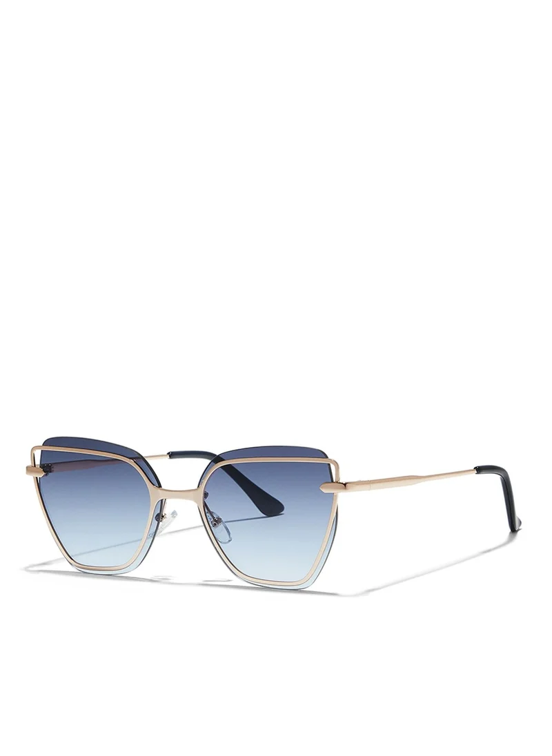 Blackout STARLIGHT Women Rose Gold Sunglasses - Frame Material: Metal- Frame Color: Rose Gold-Lens Color: Blue  - Full Rim