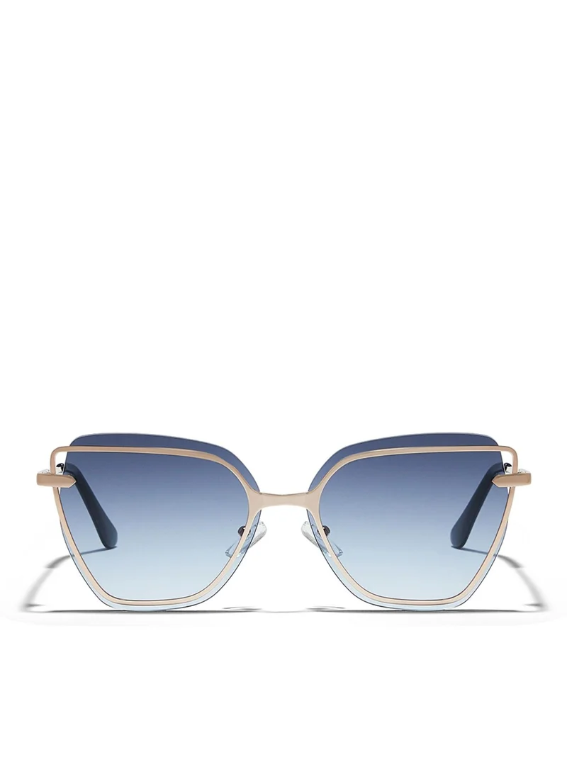 Blackout STARLIGHT Women Rose Gold Sunglasses - Frame Material: Metal- Frame Color: Rose Gold-Lens Color: Blue  - Full Rim