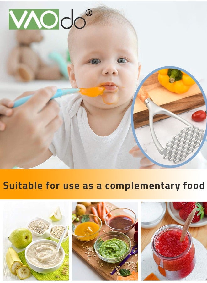 فاو دو مهروس البطاطس المصنوع من سبائك الألومنيوم، مكبس البطاطس اليدوي، أداة التكسير بمقبض خشبي للبطاطس والفاصوليا والخضروات والفواكه - Image 5