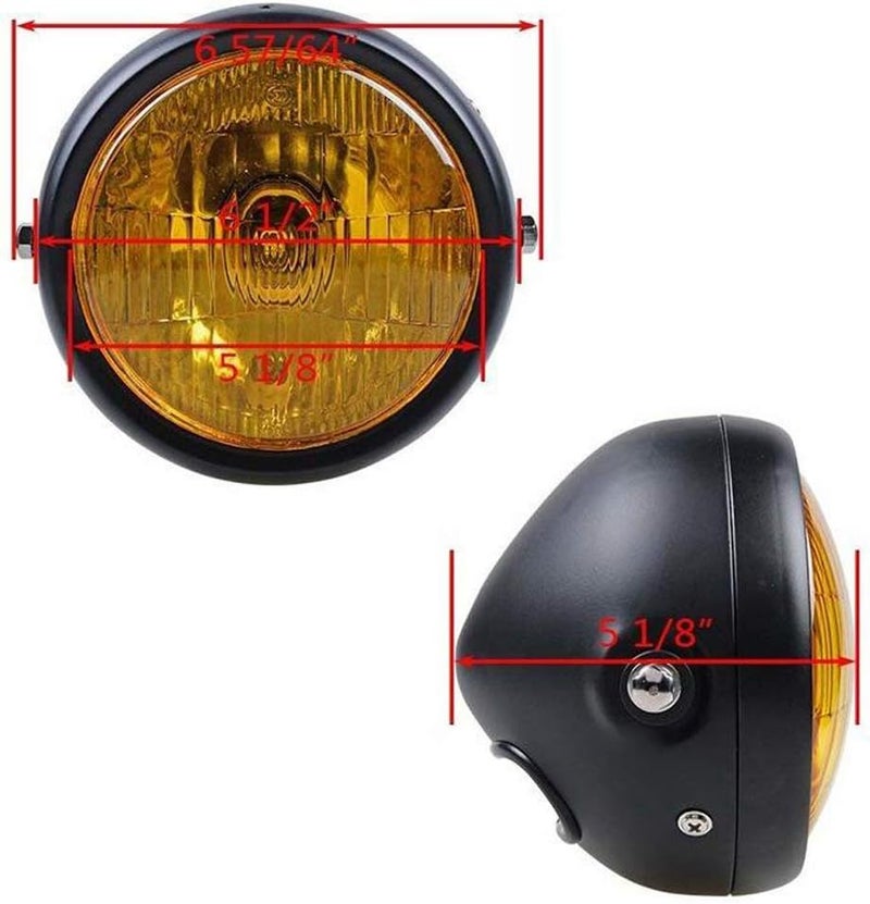 YIBO Vintage Motorcycle Headlight with Grill Cover - Image 3