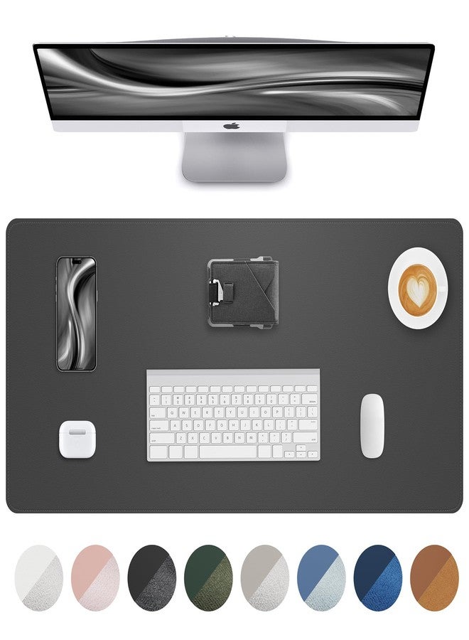 AFIING Leather Desk Pad Protector,Desk Mat,Large Mouse Pad, Non-Slip Desk Pad, Waterproof PU Leather Desk Blotter Mat, Desk Cover for Office and Home (Dark Grey, 36" x 17") - Image 1