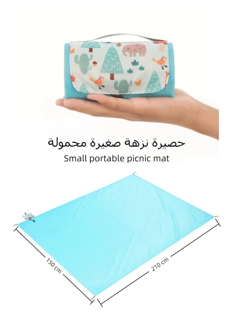 سجادة نزهة خارجية محمولة مقاومة للماء، بطانية نزهة قابلة للطي، بطانية نزهة مقاومة للماء، سجادة شاطئ محمولة للتخييم في الهواء الطلق والعائلة والحديقة الخارجية - Image 1