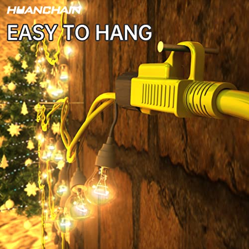 HUANCHAIN Indoor Outdoor Extension Cord 50 ft Waterproof, 16/3 Gauge Flexible Resistant Appliance Extension Cord Outside, 13A 1625W 16AWG SJTW, 3 Prong Electric Cable Yellow, ETL - Image 4