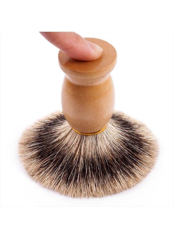QSHAVE 100% Best Original Pure Badger Hair Shaving Brush Handmade. Real Wood Base. Perfect for Wet Shave, Safety Razor, Double Edge Razor - Image 4
