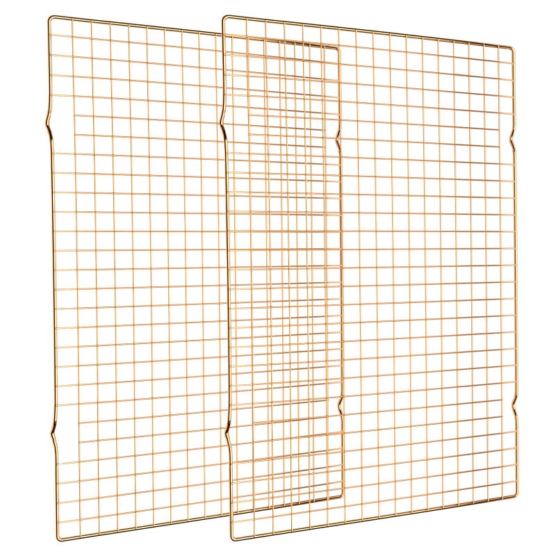 Briout Cooling Rack for Baking, 2-Pack 16x10 Inches Baking Rack, Thick Wire Cookie Rack for Cooking, Roasting, Grilling, Drying, Oven Safe, Fits Half Sheet Pan, Gold - Image 1