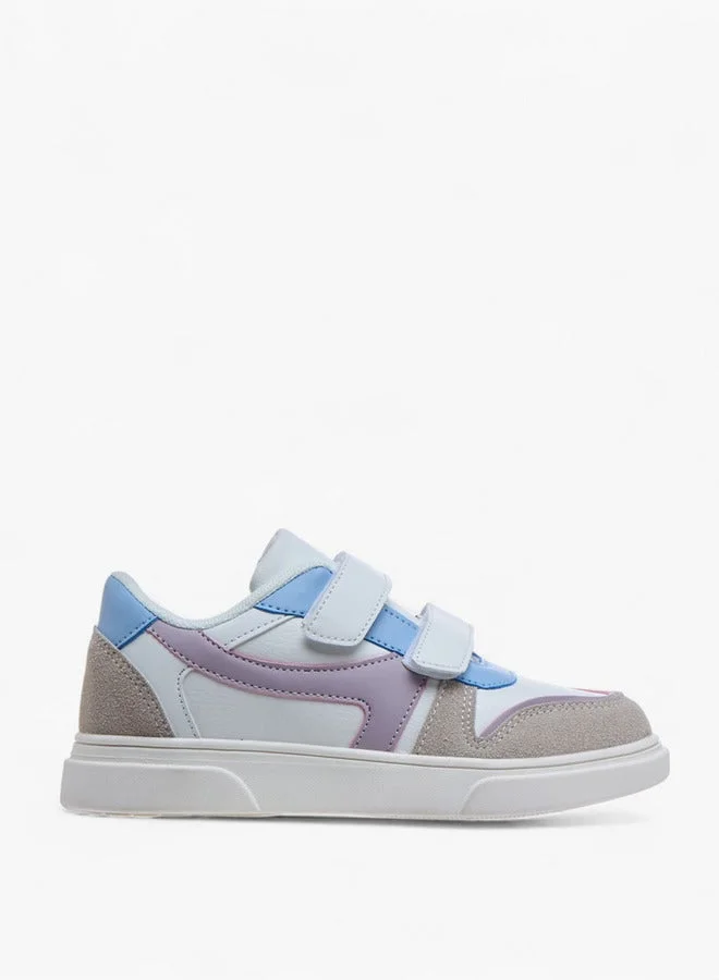 Panelled Sneakers with Hook and Loop Closure