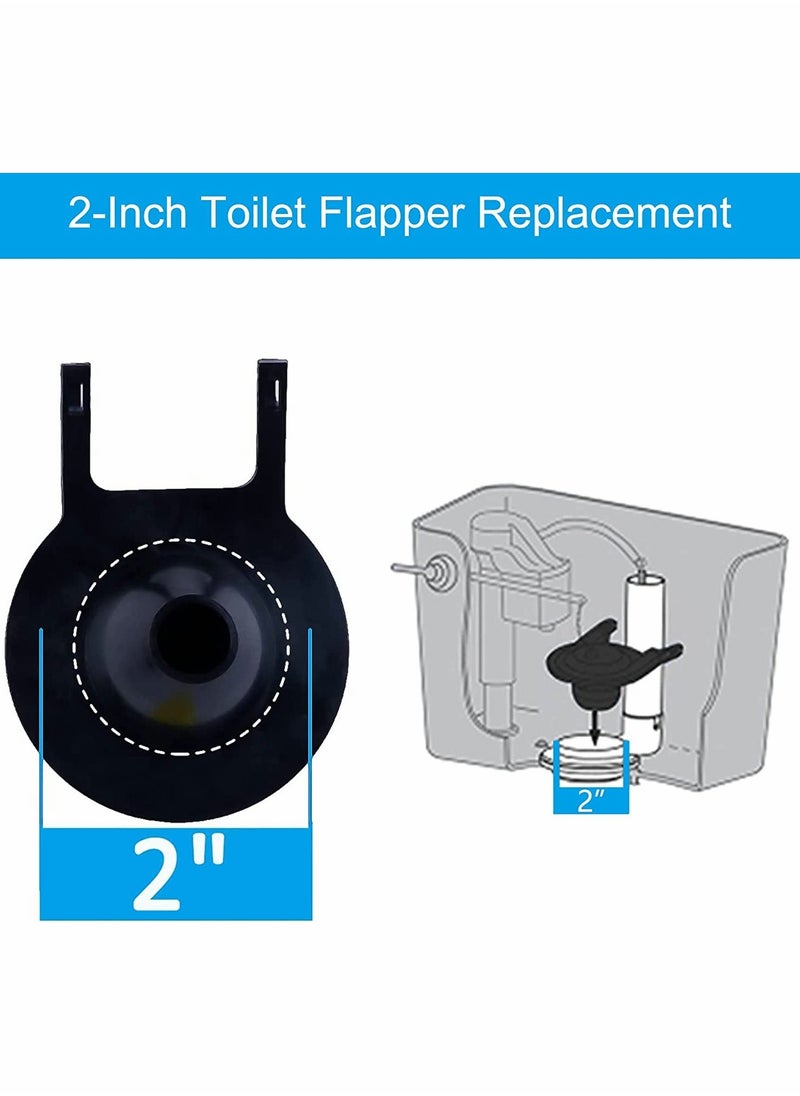 3 Pcs Toilet Flapper Replacement Universal Flapper and Chain with Float 2-Inch Flush Valves Water Saving High Performance Easy to Install - Image 2