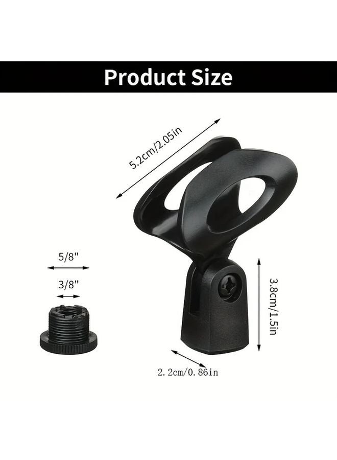 1pc Black Microphone Clip Holder Adjustable Gooseneck Stand Shock Mount - Image 5