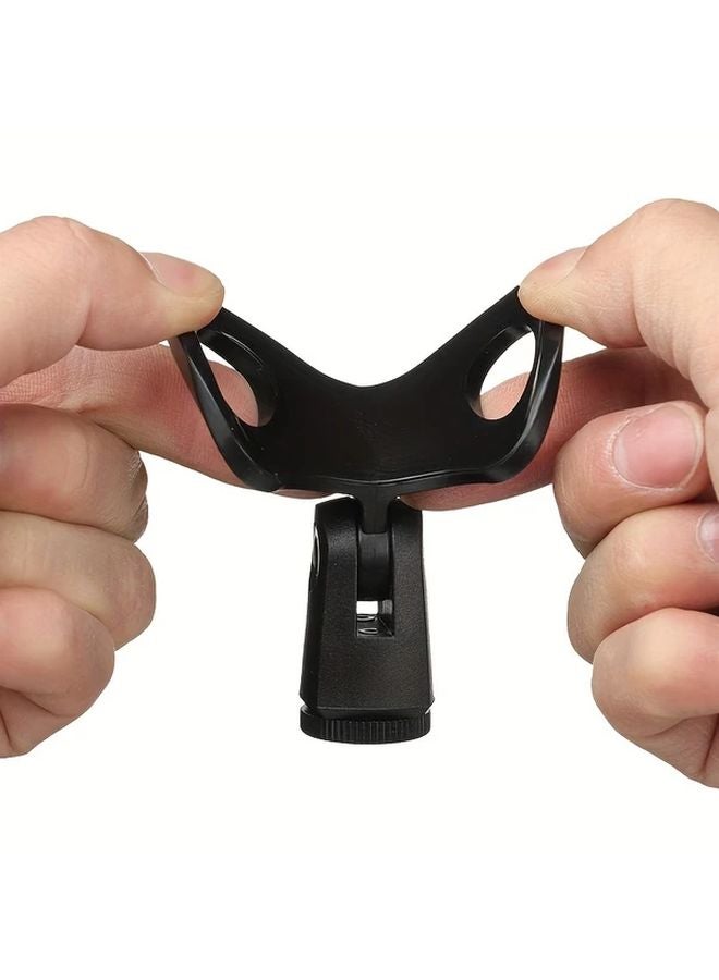 1pc Black Microphone Clip Holder Adjustable Gooseneck Stand Shock Mount - Image 2