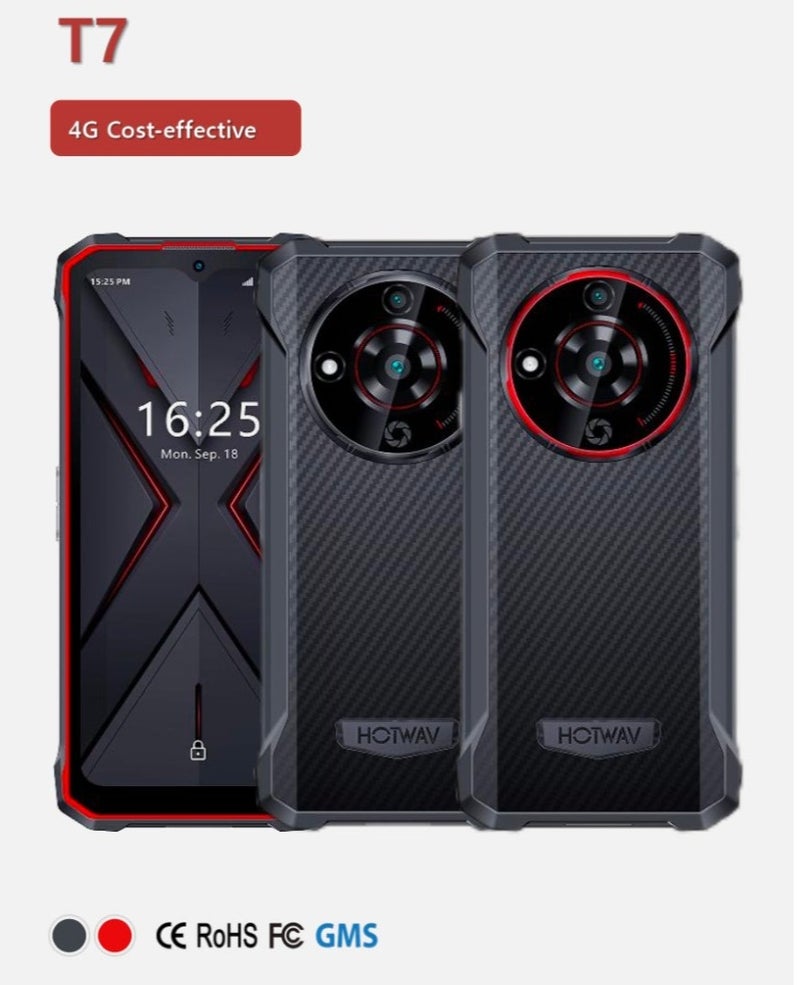 HOTWAV T7 Rugged Phone 4GB RAM + 128GB ROM, 6.52" HD+ Display, 21MP Camera, 6280mAh Battery, Android 13 4G Smartphone - Image 1
