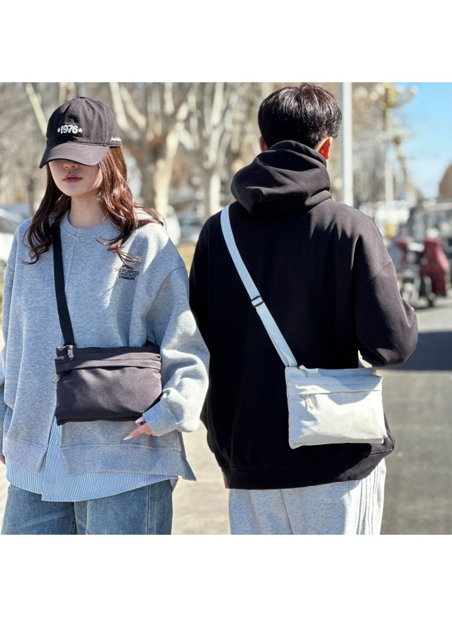 2025 Spring Nylon Cloth Small Square Bag Korean Style Mini Crossbody Bag Trendy Cool Shoulder Bag For Men And Women Mini-Color:Black  - Image 3