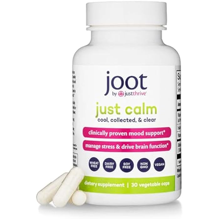 Just Thrive - Just Calm - Cortisol Manager - Calming, Memory, and Mood Support Supplement - Vegan, 30 Calm Capsules - Image 1