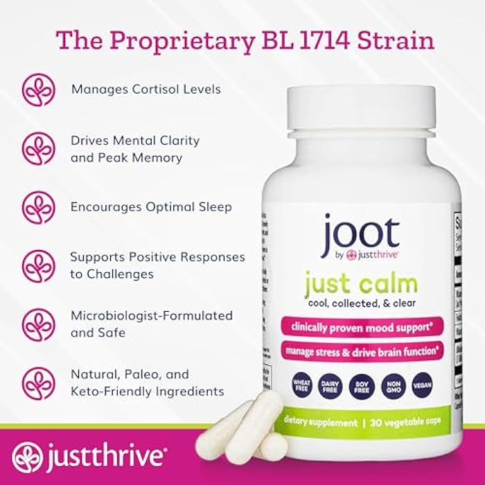 Just Thrive - Just Calm - Cortisol Manager - Calming, Memory, and Mood Support Supplement - Vegan, 30 Calm Capsules - Image 4