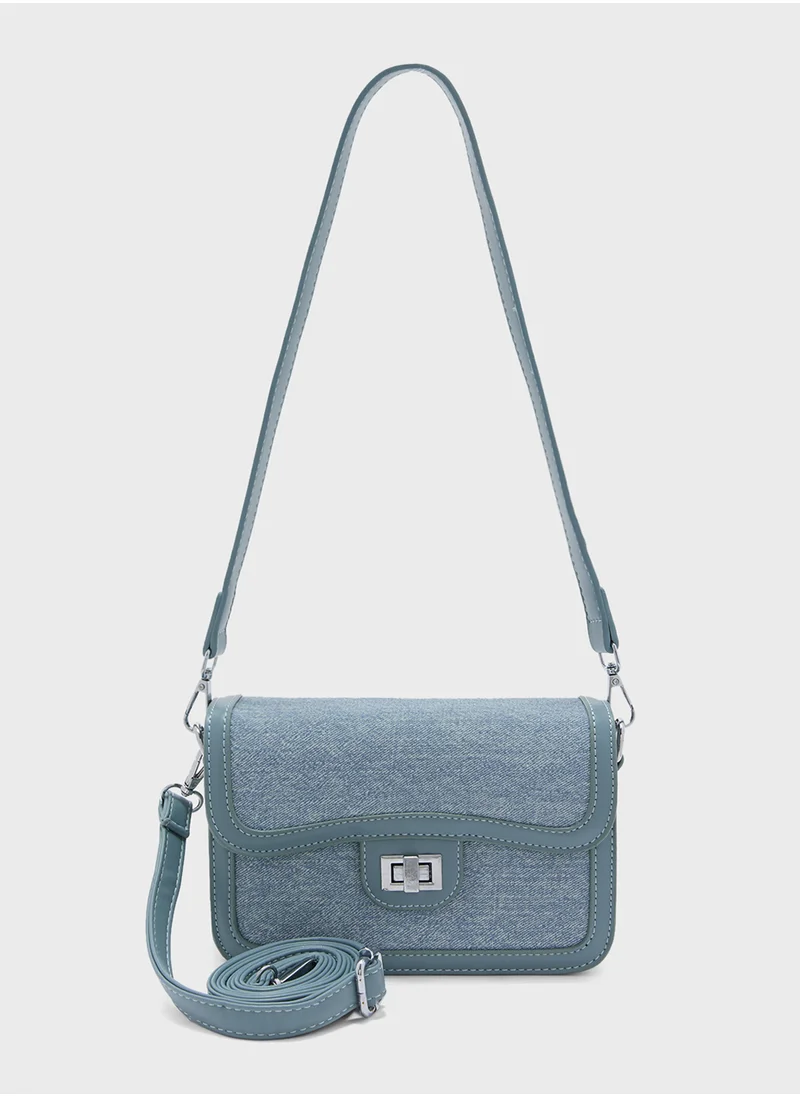 ELLA Clasp Detail Shoulder Bag