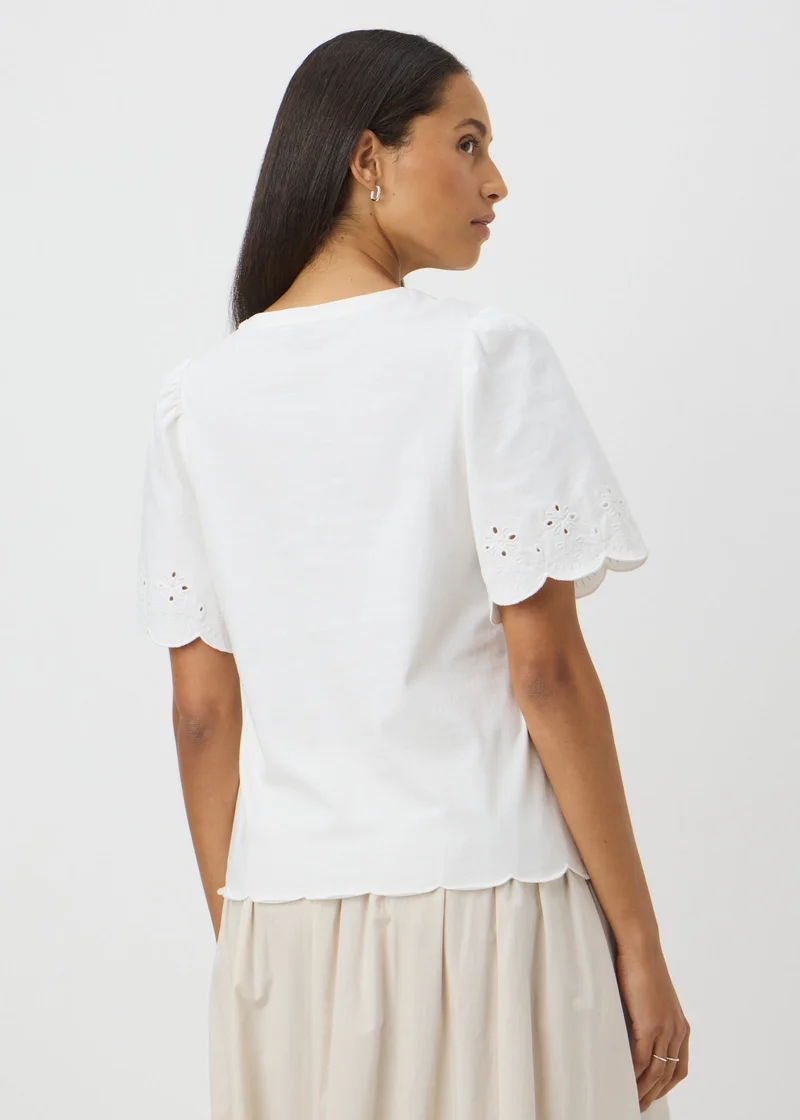 Matalan White Floral Cut Out T-Shirt