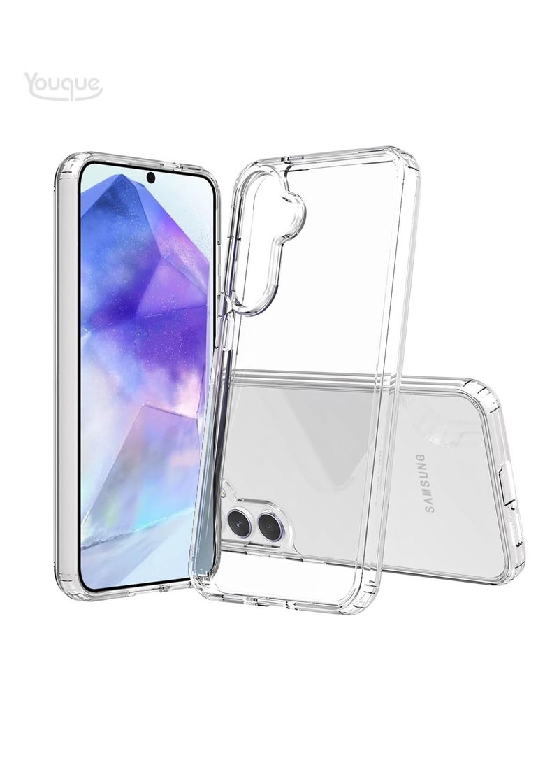 Youque For Samsung Galaxy A55 Shockproof Protective Case Cover With Hard Back Sheel Clear - Image 1