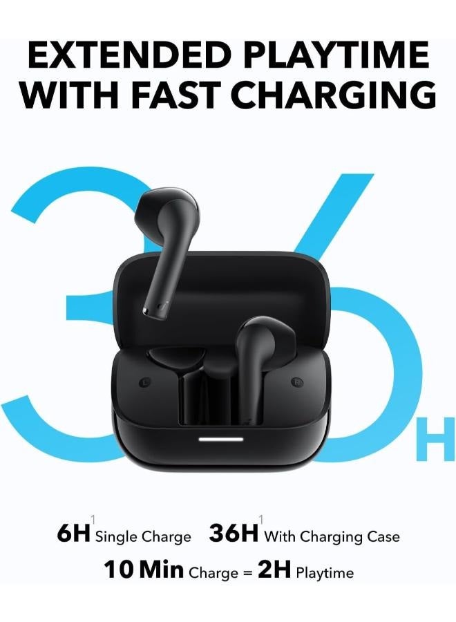 Soundcore K20i by Anker, Semi-in-Ear Earbuds, Bluetooth Wireless, 36H Playtime, Fast Charge, Clear Sound, Comfortable Fit, ENC 2-Mic Clear Calls, Custom EQ, IPX5, Bluetooth 5.3, App Control Black - Image 4