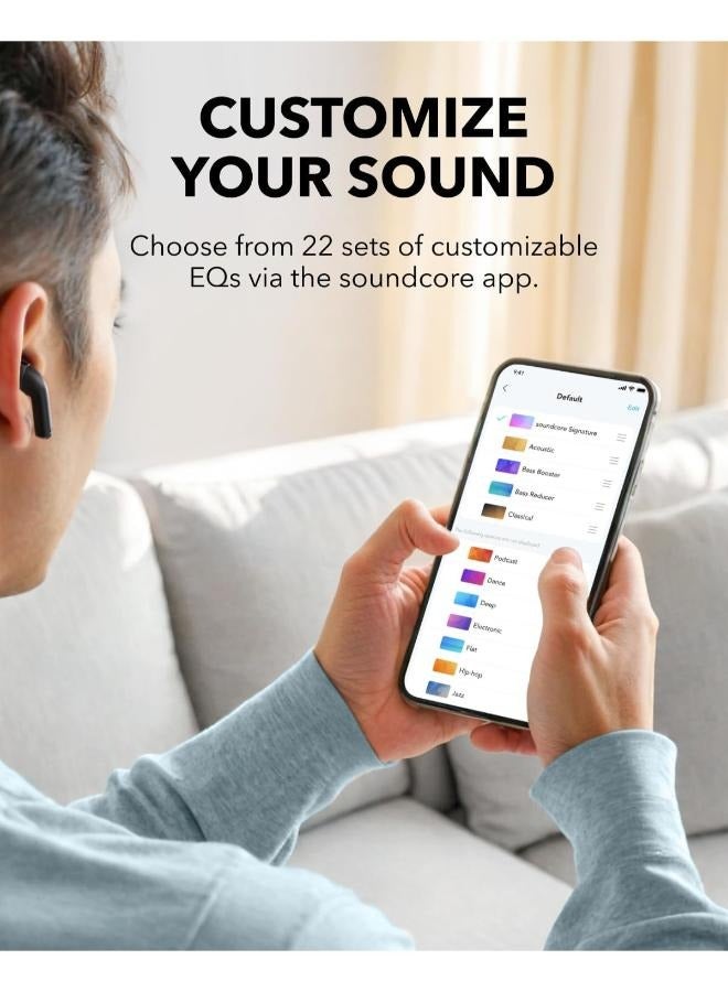 Soundcore K20i by Anker, Semi-in-Ear Earbuds, Bluetooth Wireless, 36H Playtime, Fast Charge, Clear Sound, Comfortable Fit, ENC 2-Mic Clear Calls, Custom EQ, IPX5, Bluetooth 5.3, App Control Black - Image 5