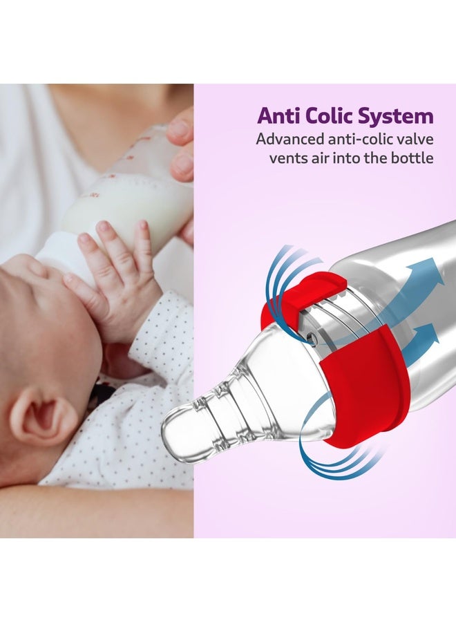 Luvlap Anti-Colic Wide Neck Natura Flo Baby Plastic Feeding Bottle, 250Ml (Pack of 2), New Born/Infants/Toddler Upto 3 Years, Stars, BPA Free - Image 4