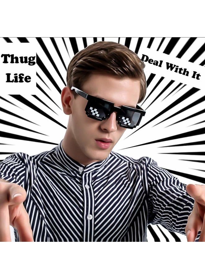 Sunovelties 10 Pack Thug Life Party Sunglasses 8 Bit Pixelated Mosaic Gamer MLG Photo Props Glasses for Adults Teens, Mixed Black, Mid - Image 5