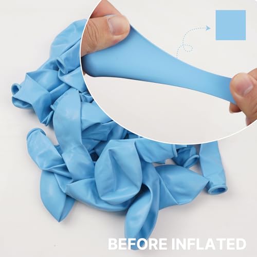 PartyWoo Light Blue Balloons 100pcs Different Sizes of 18 12 10 5 Inch Baby Pastel Sky Aqua Blue Balloon Arch Kit Garland for Birthday Gender Reveal Baby Shower Graduation Party Decorations BlueY4 - Image 5