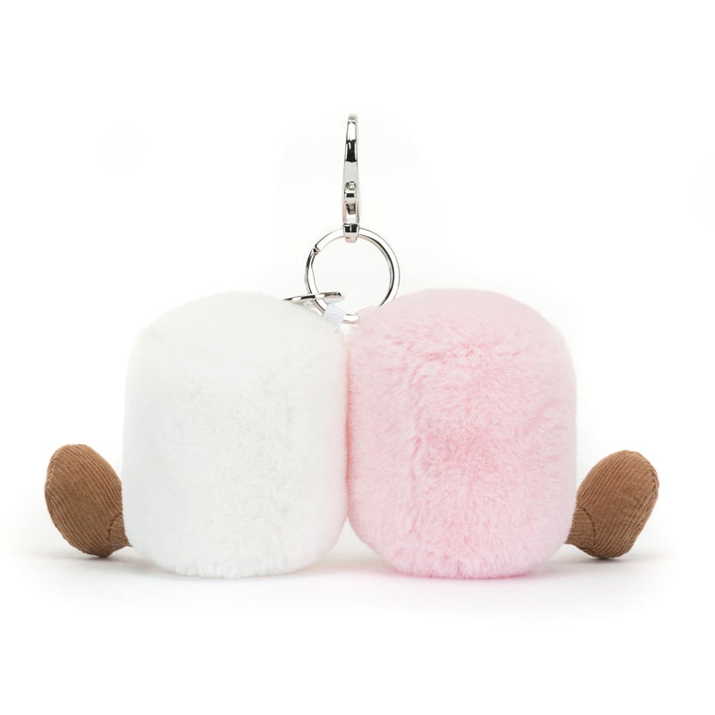 Jellycat Amuseables Pair of Marshmallows Bag Charm, 3.5 inches - Food Plush Keychain - Great Gift Idea - Image 3