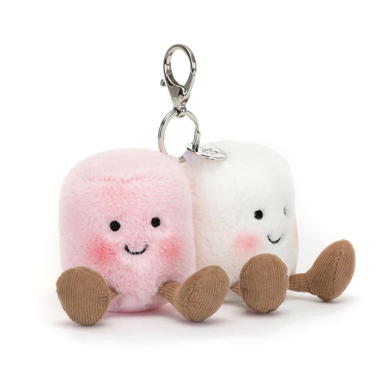 Jellycat Amuseables Pair of Marshmallows Bag Charm, 3.5 inches - Food Plush Keychain - Great Gift Idea - Image 1