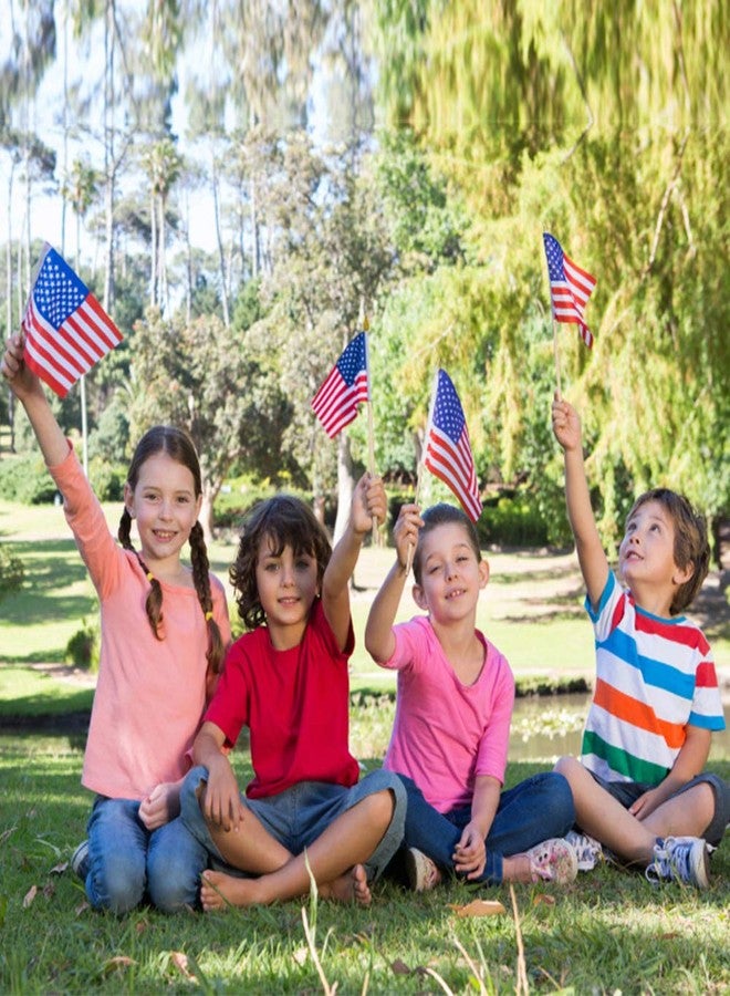 RAXCONN 12 Pcs 8x12 Inch American Flags on Stick, USA Wood Stick Flags with Kid-Safe Spear Top, Memorial Day Decorations,Patriotic Decorations, Parades, Veteran Party - Image 5