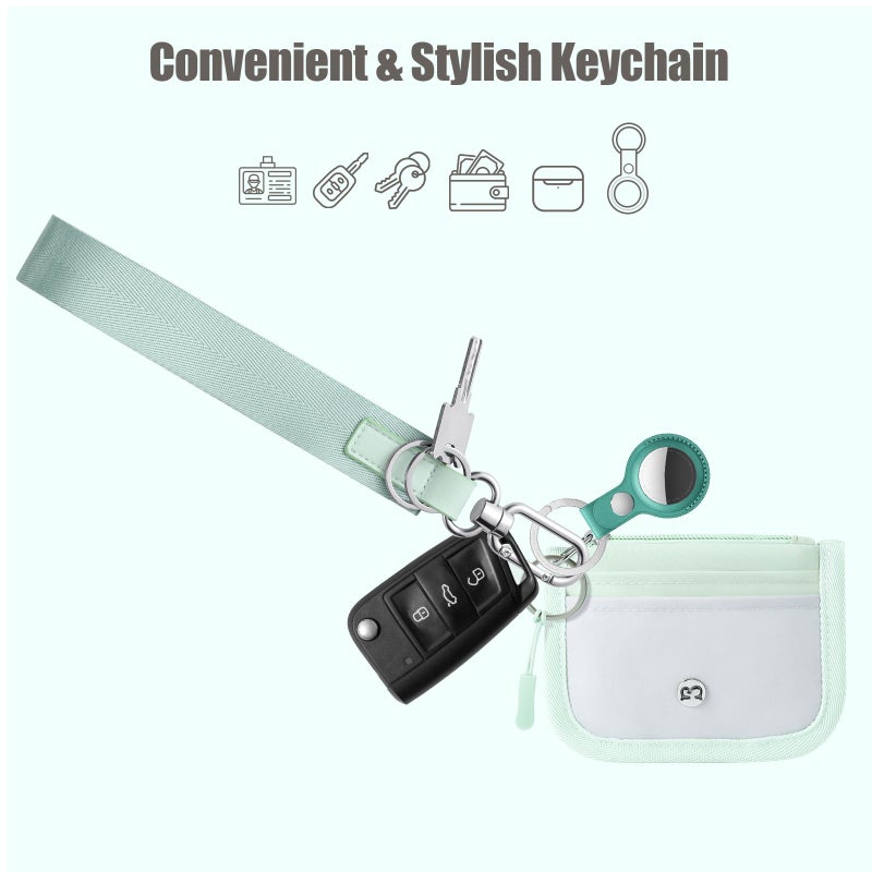 Babysun Wristlet Keychain for Women and Men Never Lost Wrist Lanyard Key Chain Holder with 2 Key Rings Wristlet Strap for Car Keys ID Badge Wallet Card Holder (Olive Green) - Image 2