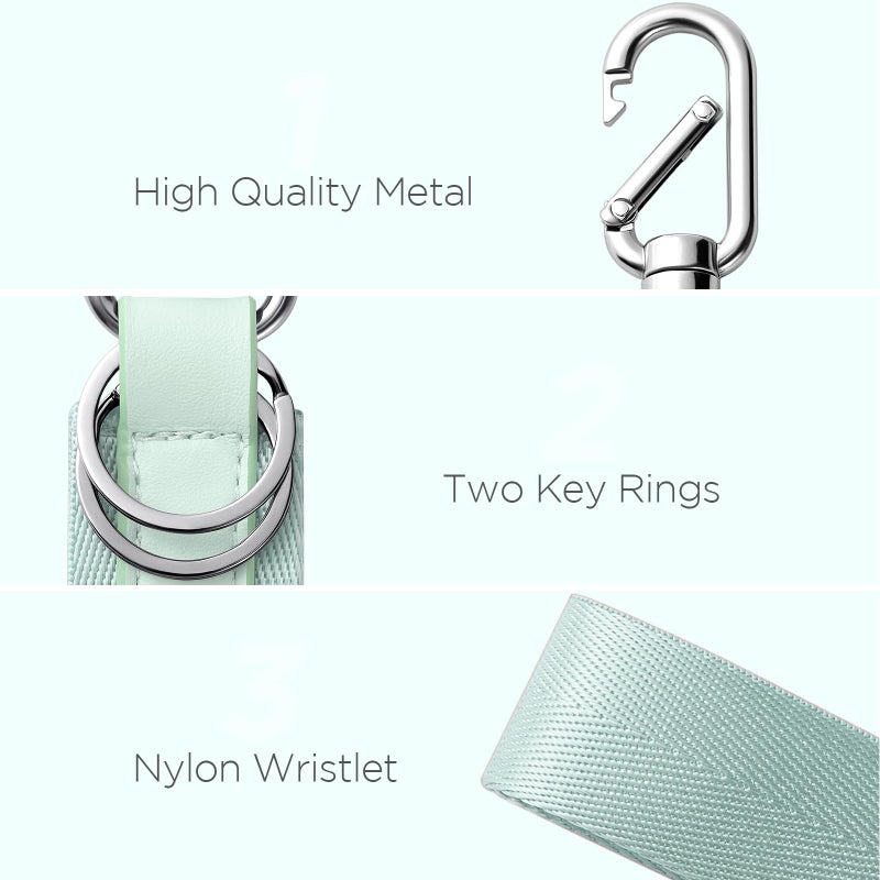 Babysun Wristlet Keychain for Women and Men Never Lost Wrist Lanyard Key Chain Holder with 2 Key Rings Wristlet Strap for Car Keys ID Badge Wallet Card Holder (Olive Green) - Image 4