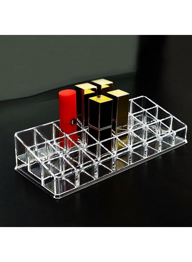 Feinerman Transparent 24 Compartment Cosmetic Organiser Lipstick Holder Nailpaint Storage Box, Dressing Table Organiser, Women Makeup Storage Box - Image 4