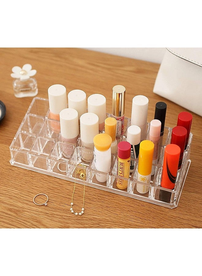 Feinerman Transparent 24 Compartment Cosmetic Organiser Lipstick Holder Nailpaint Storage Box, Dressing Table Organiser, Women Makeup Storage Box - Image 5