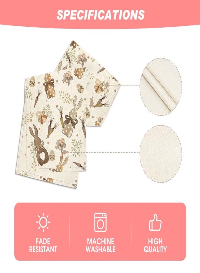 Artoid Mode Bunny Rabbit Eucalyptus Eggs Carrots Easter Table Runner, Seasonal Spring Kitchen Dining Table Decoration for Home Party Decor 13x72 Inch - Image 5