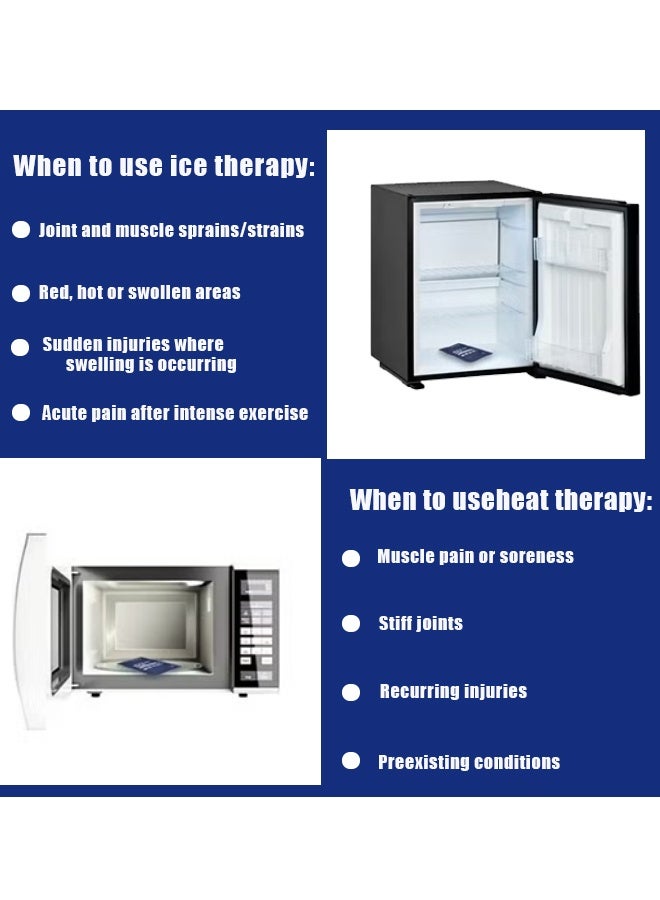 3 Pcs Hot Cold Pack, Medium (9.05"x5.11") Microwaveable Reusable Gel Ice Packs for Injuries, Pain Relief for Joint Muscle Sprains, Swelling, Muscle Soreness, Stiff Joints - Image 3