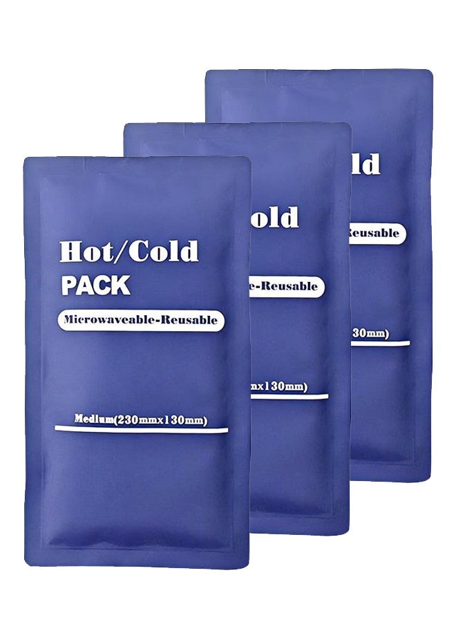 3 Pcs Hot Cold Pack, Medium (9.05"x5.11") Microwaveable Reusable Gel Ice Packs for Injuries, Pain Relief for Joint Muscle Sprains, Swelling, Muscle Soreness, Stiff Joints - Image 1