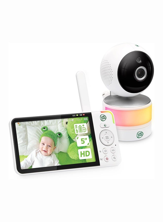 LeapFrog LF915HD Video Baby Monitor 5" 720p HD Display with 360Â° Pan & Tilt, 8X Zoom, Color Night Vision, Night Light, Two-Way Talk & Smart Temperature Sensors - Image 1
